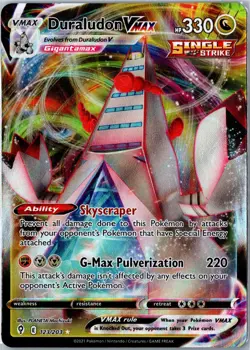 POKEMON CARD - DURALUDON VMAX 123/203 EVOLVING SKIES VMAX RARE HOLO NEAR MINT - Image 1