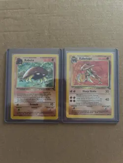 Pokemon Fossil Kabuto 50/62 & Kabutops 24/62 Vintage Card Lot NM/Lp - Image 1