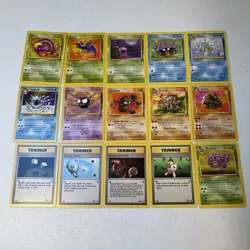 15 Fossil Pokemon TCG Cards 1999 Wizards Golem Weezing Seadra Golduck Gastly - Image 1