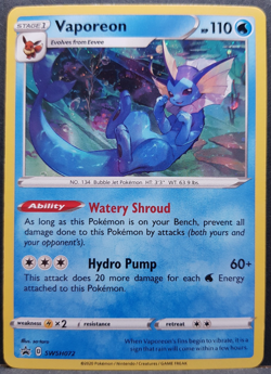 Vaporeon SWSH072 Vivid Voltage Black Star Promo Holo Pokemon Pokemon Card ENG NM - Image 1