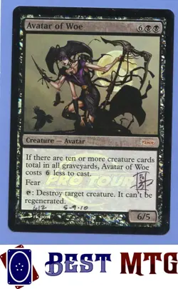 Magic The Gathering MTG Avatar of Woe 2010 Foil SIGNED #A Pro Tour Promos - Image 1