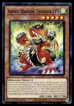 Armed Dragon Thunder LV5 2022 Tin of the Pharaoh's Gods MP22-EN003 MP YuGiOh TCG - Image 1