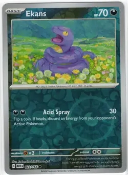 Ekans 023/165 Common 151 Pokemon TCG Reverse Holo Near Mint - Image 1