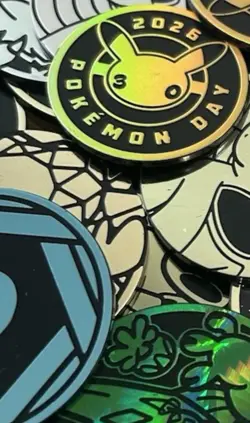 Lot of 30 RANDOM Official Pokemon TCG COINS - Image 1
