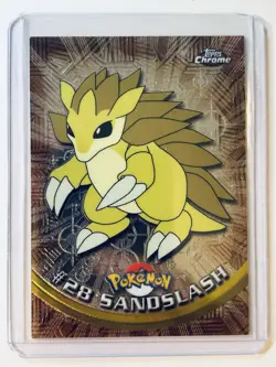 2000 Topps Chrome Pokemon #28 Sandslash NM 8P - Image 1