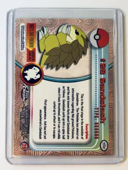 2000 Topps Chrome Pokemon #28 Sandslash NM 8P - Image 2
