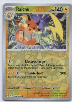 Raichu 064/193 Uncommon Paldea Evolved Pokemon TCG Reverse Holo NM - Image 1