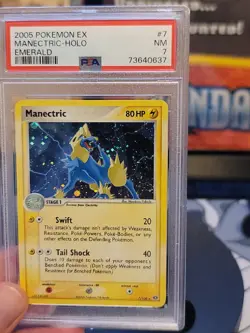 2005 Pokemon Manectric Holo 7/106 Emerald PSA 7 CGC BGS SWIRL - Image 2