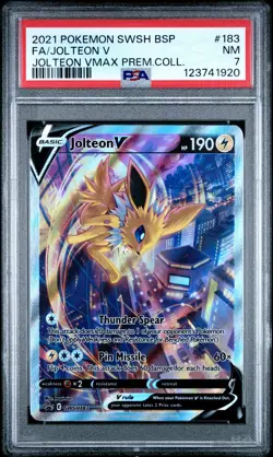 2021 Pokemon TCG Jolteon V SWSH183 Sword & Shield Black Star Promo PSA 7 - Image 1