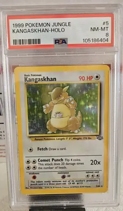 1999 Pokemon Jungle 5/64 Kangaskhan #5 Holo Rare PSA 8 NM-MT - Image 1