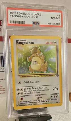 1999 Pokemon Jungle 5/64 Kangaskhan #5 Holo Rare PSA 8 NM-MT - Image 3