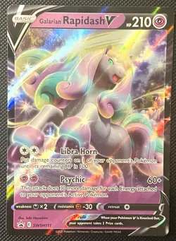 Pokemon TCG Galarian Rapidash V 210 HP SWSH111 Sword & Shield Promo Holo Psychic - Image 1
