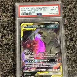 2019 POKEMON SUN & MOON UNIFIED MINDS #126 MEGA SABLEYE & TYRANITAR GX PSA 10 - Image 1