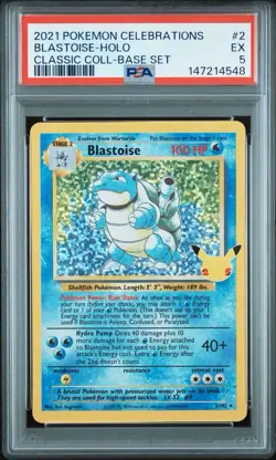 2021 Pokemon Celebrations Blastoise Holo PSA 5 Classic Coll Base Set - Image 1