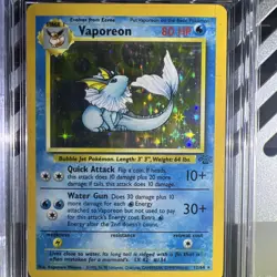 🔥1999 Pokemon Vaporeon 12/64 Jungle Unlimited Holo - CGC 8.5 - Image 2