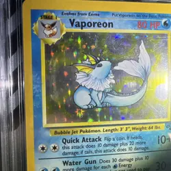 🔥1999 Pokemon Vaporeon 12/64 Jungle Unlimited Holo - CGC 8.5 - Image 3