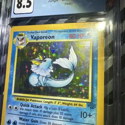 🔥1999 Pokemon Vaporeon 12/64 Jungle Unlimited Holo - CGC 8.5 - Image 4