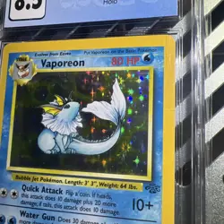 🔥1999 Pokemon Vaporeon 12/64 Jungle Unlimited Holo - CGC 8.5 - Image 5