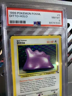 1999 Pokemon Fossil DITTO Holo 3/62 PSA 8 NM - MT - Image 2