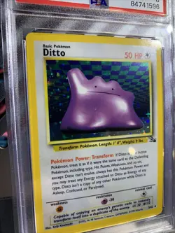 1999 Pokemon Fossil DITTO Holo 3/62 PSA 8 NM - MT - Image 4