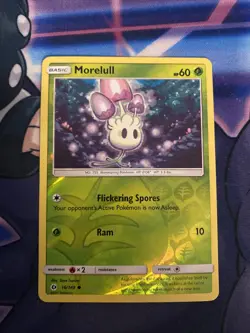 Pokemon TCG Sun and Moon Base LP Reverse Holo Morelull 16/149 - Image 1