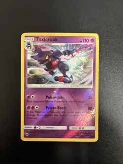 Pokemon TCG Toxicroak 55/147 Reverse Holo - Burning Shadows - LP - Image 1