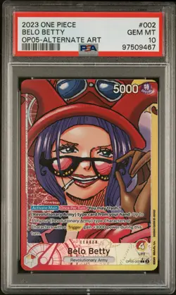 PSA 10 Belo Betty Leader Alternate Art OP05-002 EN One Piece CCG - Image 1