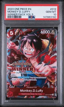 2023 One Piece Monkey D. Luffy Winner Pack Vol.5 012 PSA 10 💎 English Foil Card - Image 1
