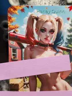 1/1 Only 1 Made Harley Quinn DC Bat Spicy Topless Lonestar Customs Waifu Card - Image 2