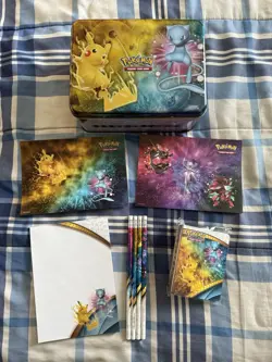 Pokemon Shining Legends Tin Lunch Box 2017 - Pikachu & Mew - No Cards Included - Image 1