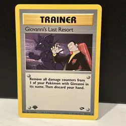 Giovanni's Last Resort 1st Edition Rare Card 105/132 Gym Challenge - Image 1