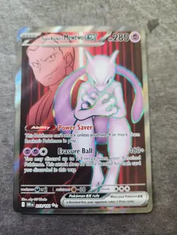 Pokemon Destined Rivals Team Rockets Mewtwo EX Full Art 213/182 English Card - Image 1