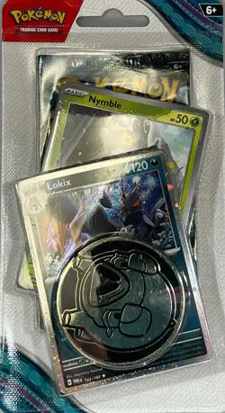 Pokemon Lokix/Nymble Twilight Masquerade Blister Pack + Coin - Image 1