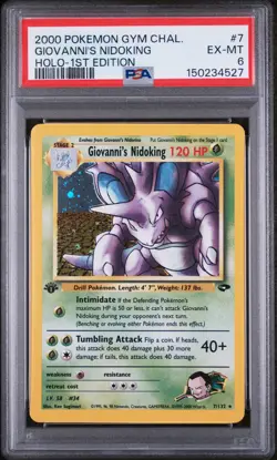 2000 POKEMON GYM CHALLENGE HOLO-1ST EDITION #7 GIOVANNI'S NIDOKING PSA 6 - Image 1
