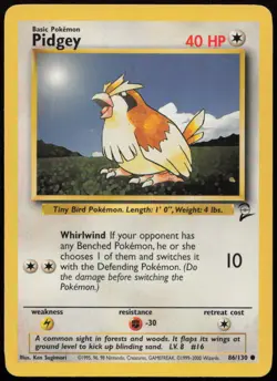 Pidgey 86/130 MP Base Set 2 Common Pokemon - Image 1