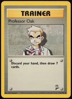 Professor Oak 116/130 LP Base Set 2 Uncommon Pokemon - Image 1