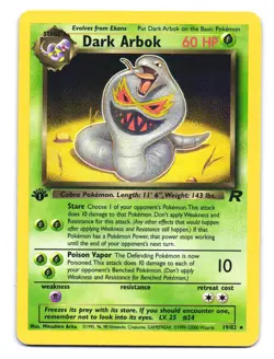 Dark Arbok 19/82 Rare Team Rocket Pokemon 1st Edition MP - Image 1