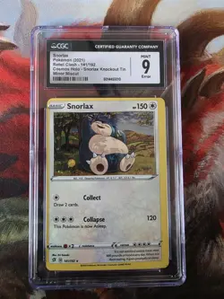 Snorlax 141/192 | Pokemon TCG | Rebel Clash | Cosmo Holo ERROR + Miscut | CGC 9 - Image 1