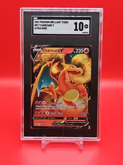 2022 Pokemon Brilliant Stars Charizard V 17/172 ultra rare SGC 10 - Image 1