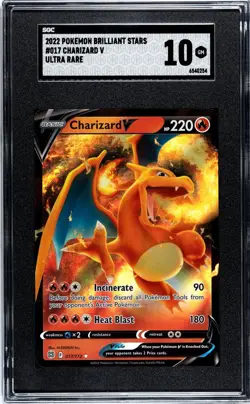 2022 Pokemon Brilliant Stars Charizard V 17/172 ultra rare SGC 10 - Image 3