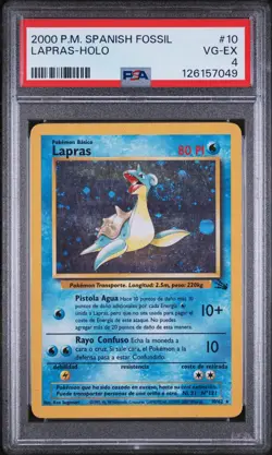 2000 POKEMON SPANISH FOSSIL #10 LAPRAS-HOLO PSA 4 - Image 1