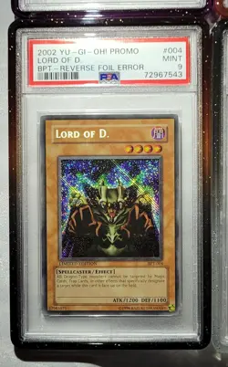 Yu-Gi-Oh! PSA 9 BPT-004 Lord of D. REVERSE FOIL ERROR LOW POP MISPRINT MINT - Image 1