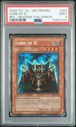Yu-Gi-Oh! PSA 9 BPT-004 Lord of D. REVERSE FOIL ERROR LOW POP MISPRINT MINT - Image 2