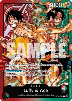 Luffy & Ace ST30-001 Leader Starter Deck EX Luffy & Ace One Piece English NM - Image 1