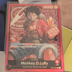 One Piece Monkey D. Luffy ST01-001 Pre Errata Leader - Image 1