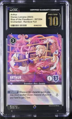ARTHUR - WIZARD'S APPRENTICE ENCHANTED - 2023 DISNEY LORCANA 207 CGC Pristine 10 - Image 1