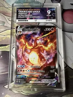 ACE 9 Charizard VMAX Swsh261 Sword & Shield Promo Card Black Star Matching Label - Image 1