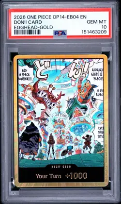 Bandai 2026 One Piece EN Don!! Card Egghead Gold Foil OP14-EB04 PSA 10 - Image 1