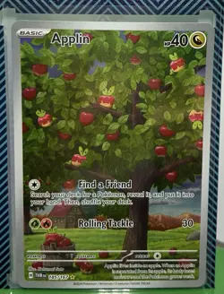Pokemon TCG Applin Card Twilight Masquerade Illustration - Image 1