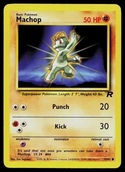 Pokemon Card Team Rocket Machop 59/82 Common - Image 1